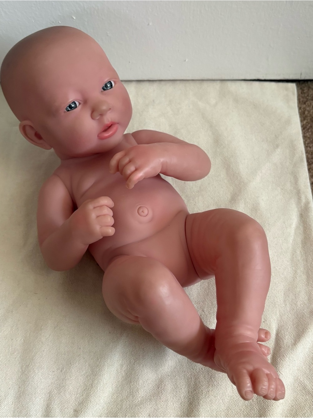 Berenguer Vinyl Baby Doll Nude Blue Eyes Bald No Hair MPN 22-07